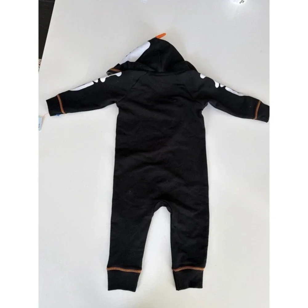 Cat & Jack Baby Dinosaur Hooded Zip One-Piece Romper Black 9–12 Months NWT. 3949